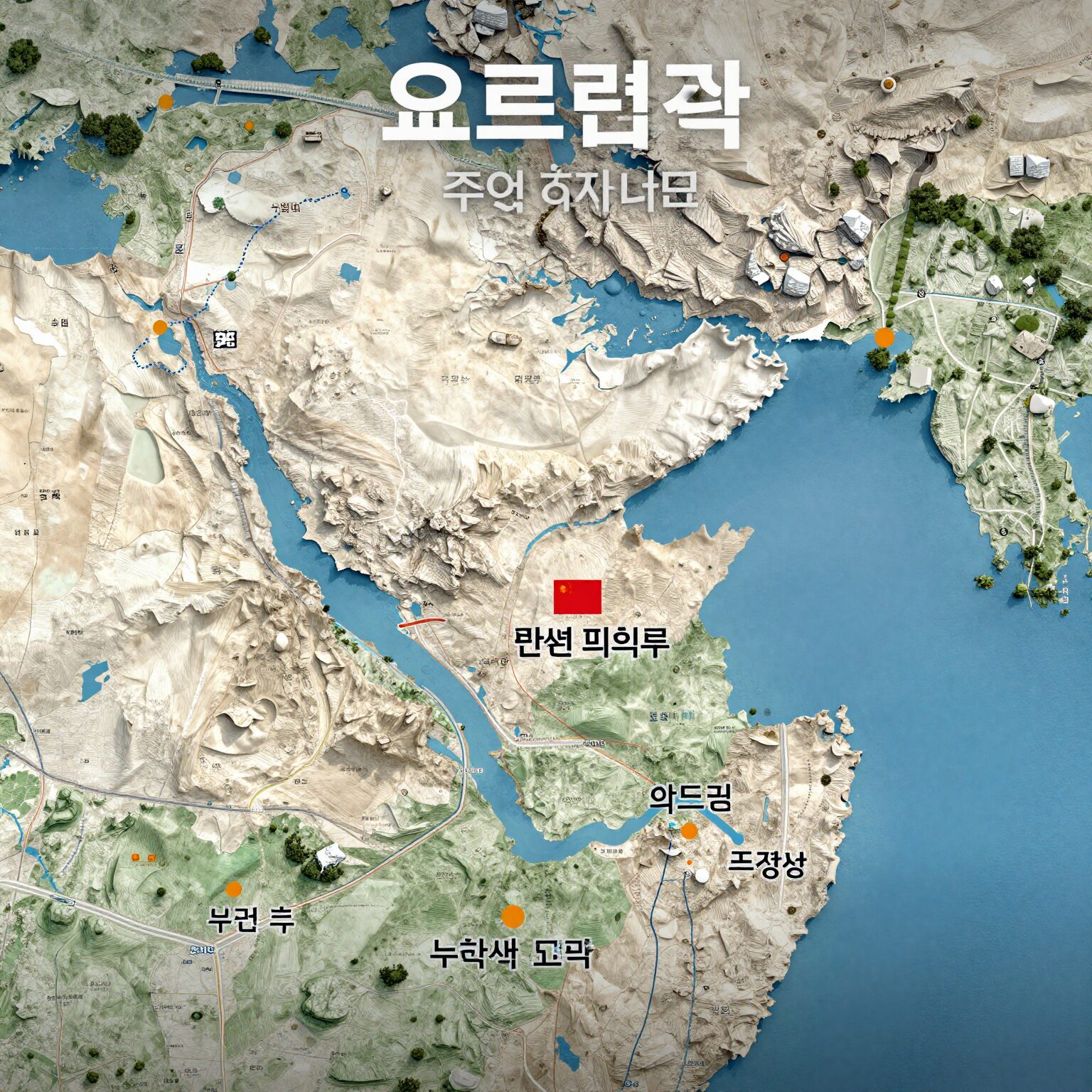 요르단 지도 위치 및 주요 도시 표시