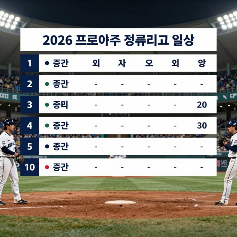 2026 프로야구 정규리그 일정 및 순위 요약