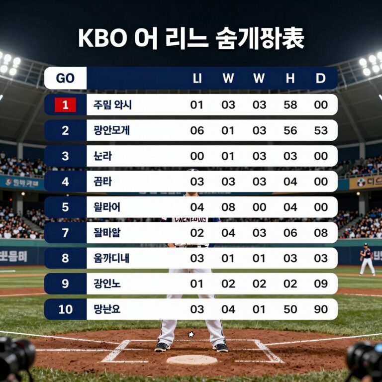2026년 6월 3일 기준 KBO 리그 순위표