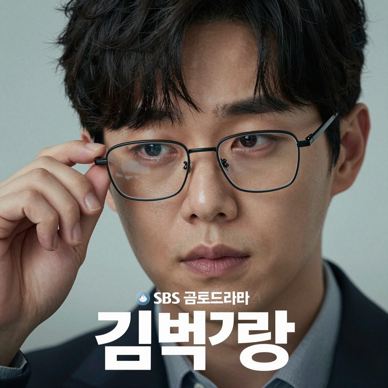 SBS 금토드라마 김부장 공식 포스터, 소지섭이 안경을 벗고 날카로운 눈빛을 발산하는 모습