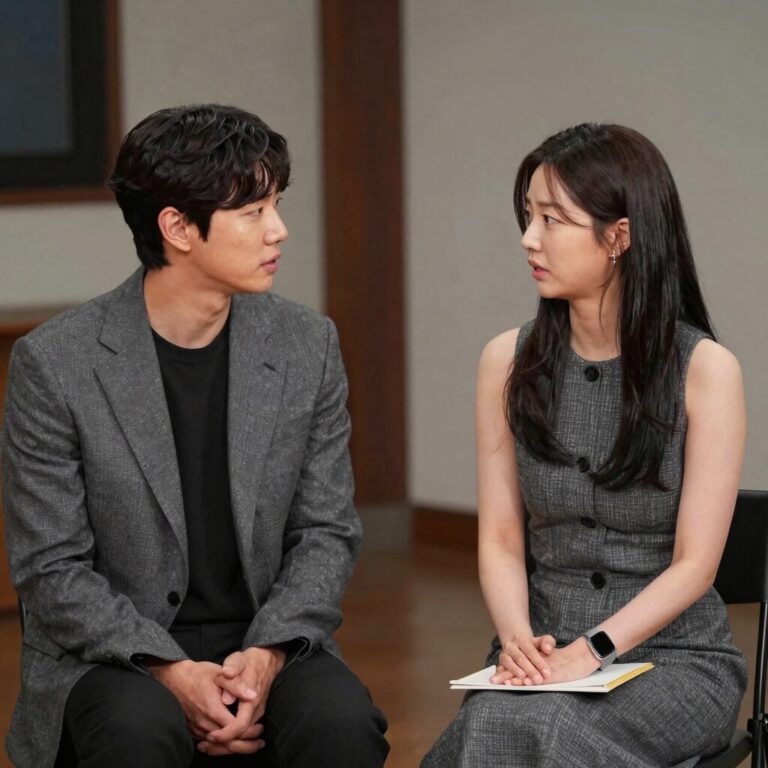 배우 김성수가 신랑수업2에서 박소윤과 대화하는 모습