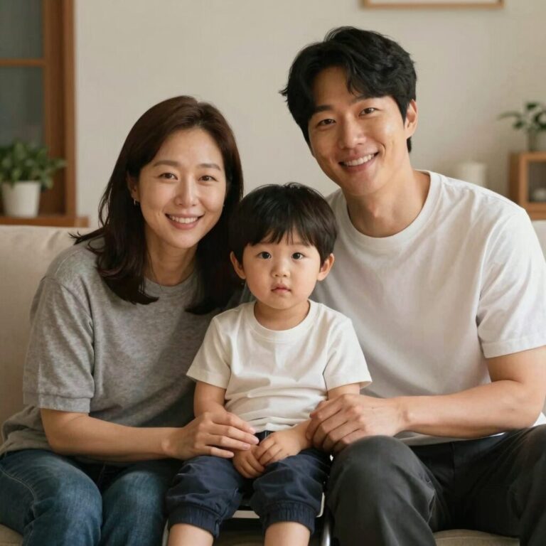 개그맨 김미화와 남편 윤승호가 발달장애 아들과 함께 찍은 가족 사진