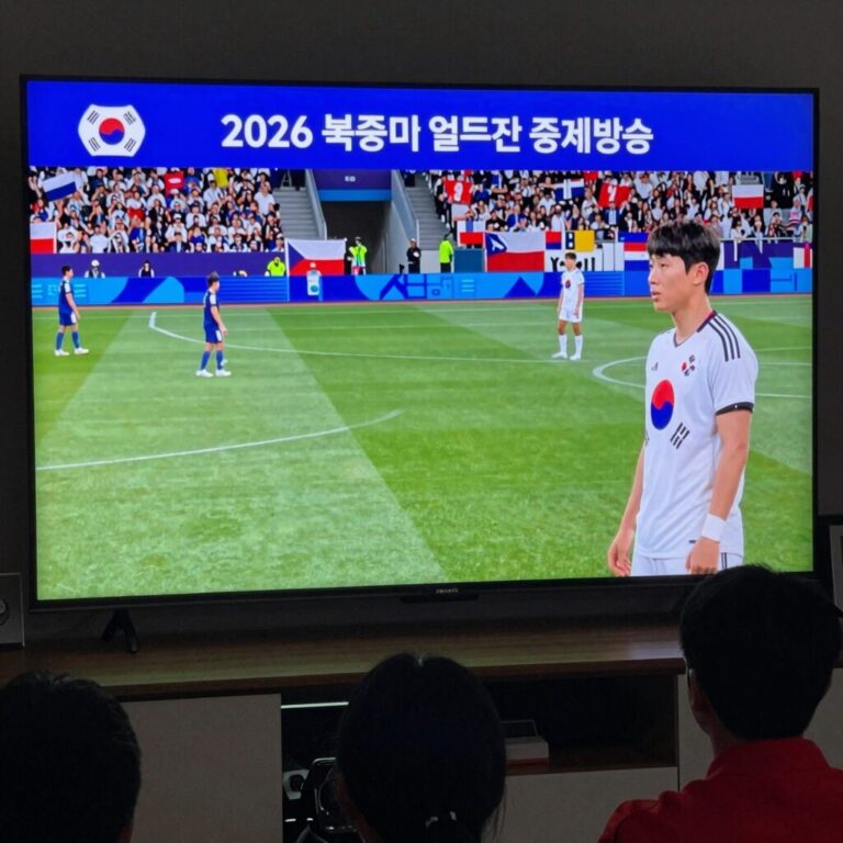 2026 북중미 월드컵 대한민국 체코 경기 중계방송 화면과 응원하는 팬들 모습