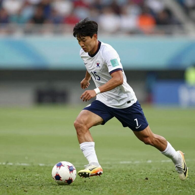이한범 축구선수가 경기 중 드리블하는 모습