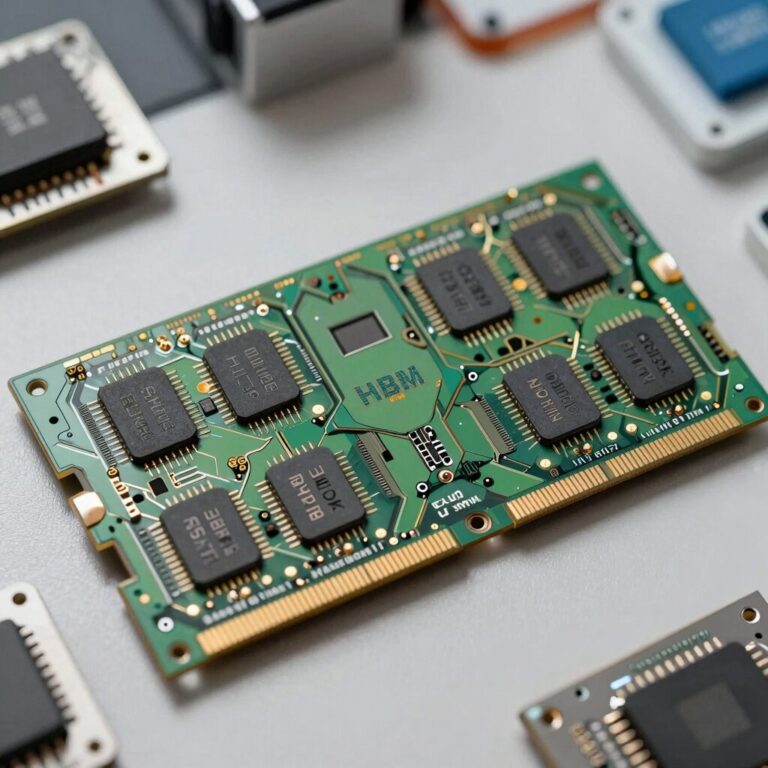 마이크론 HBM 메모리 칩 사진, AI 반도체 시장 성장과 함께 수요 증가하는 모습
