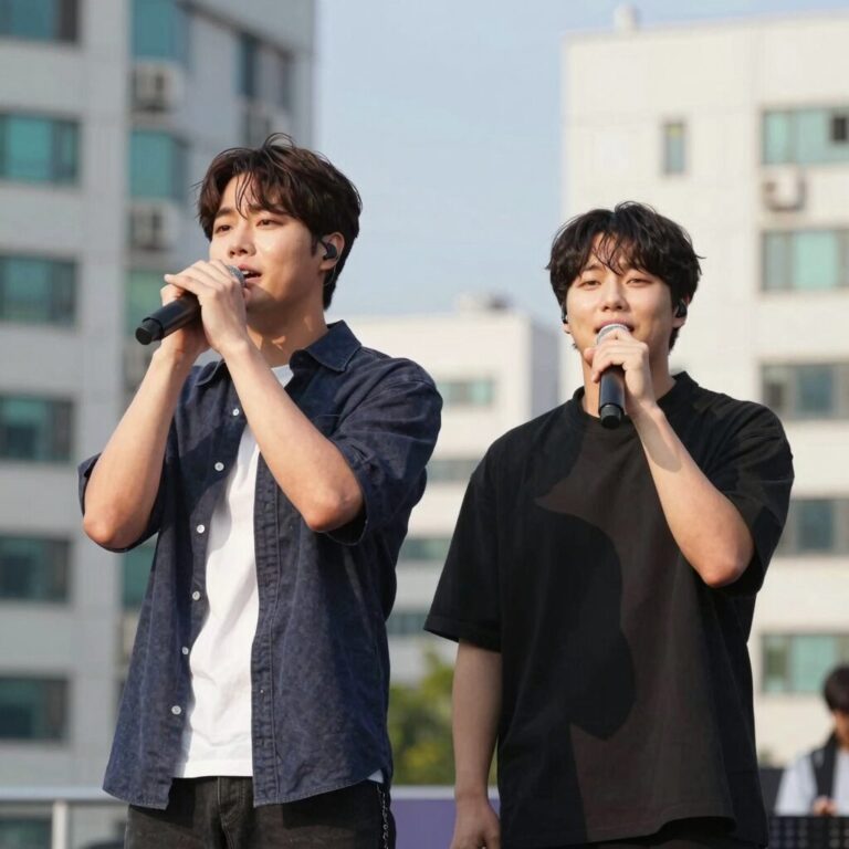 Mistrot 4U TOP7 and duet partner performance on stage with emotional expressions