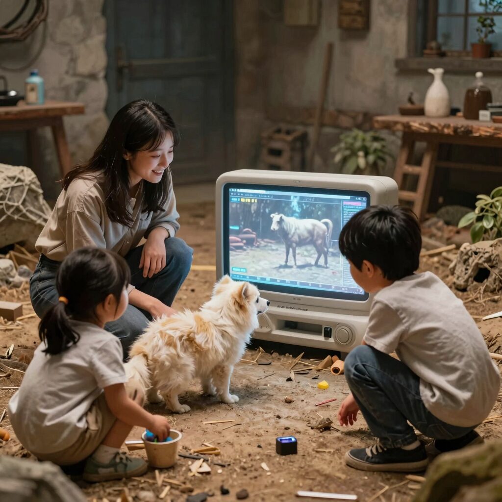 무무스가드 플러스액을 가족이 사용하는 모습