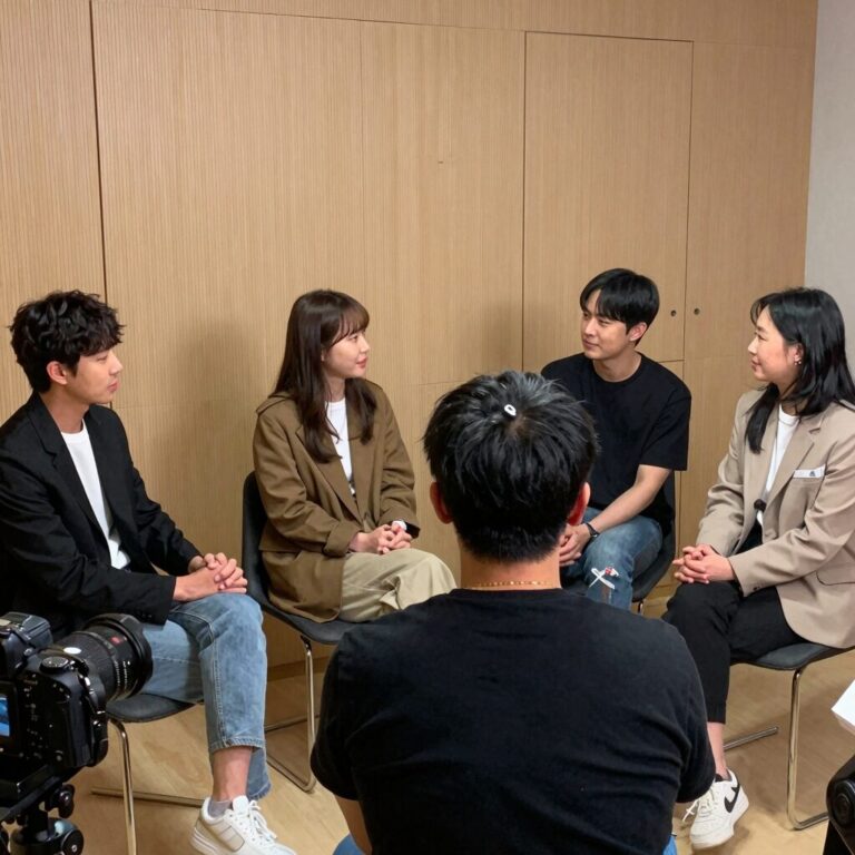 나솔사계 라방 현장 출연진들이 모여 대화하는 모습