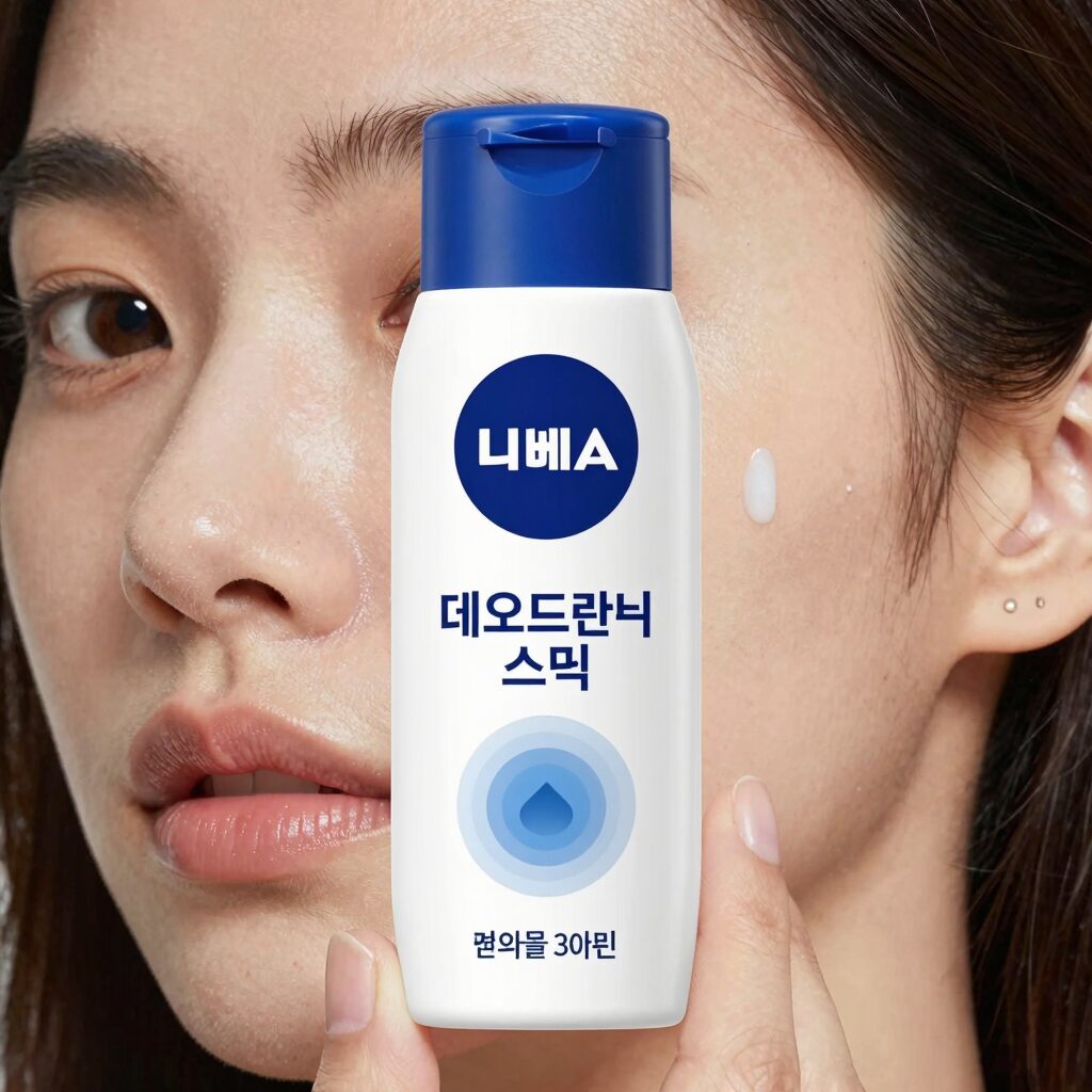 니베아 데오드란트 스틱 제품 사진, 보송한 피부 표현