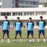 파라과이 축구 대표팀 2026년 6월 명단에 포함된 선수들이 훈련장에서 포즈를 취하고 있다