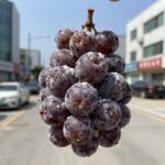 자두 주머니병 완벽 방제법 기후변화 대비 자두 주머니병에 걸린 열매가 길쭉하게 변형되고 표면에 흰 가루가 덮인 모습