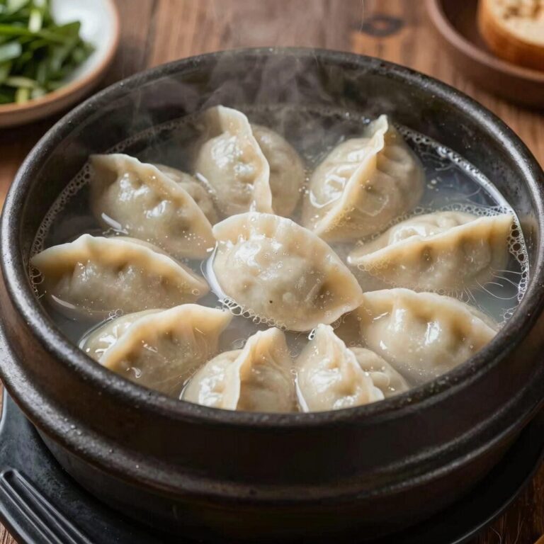포천 만두전골 신선한 재료와 진한 육수를 담은 냄비 사진
