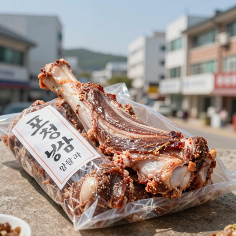포천이동갈비 남은 고기를 포장한 모습
