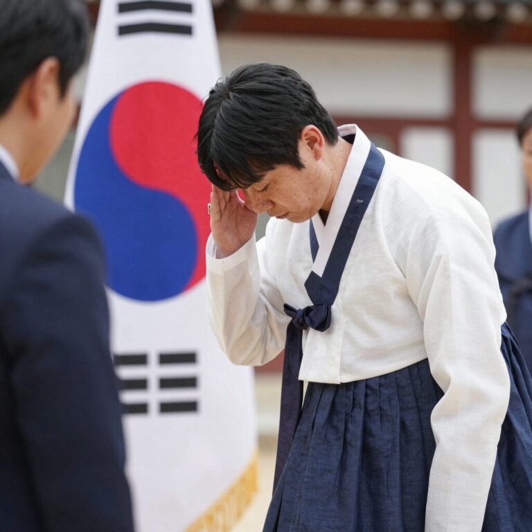 봉욱 민정수석 후보자가 국기에 대한 경례를 하고 있는 모습