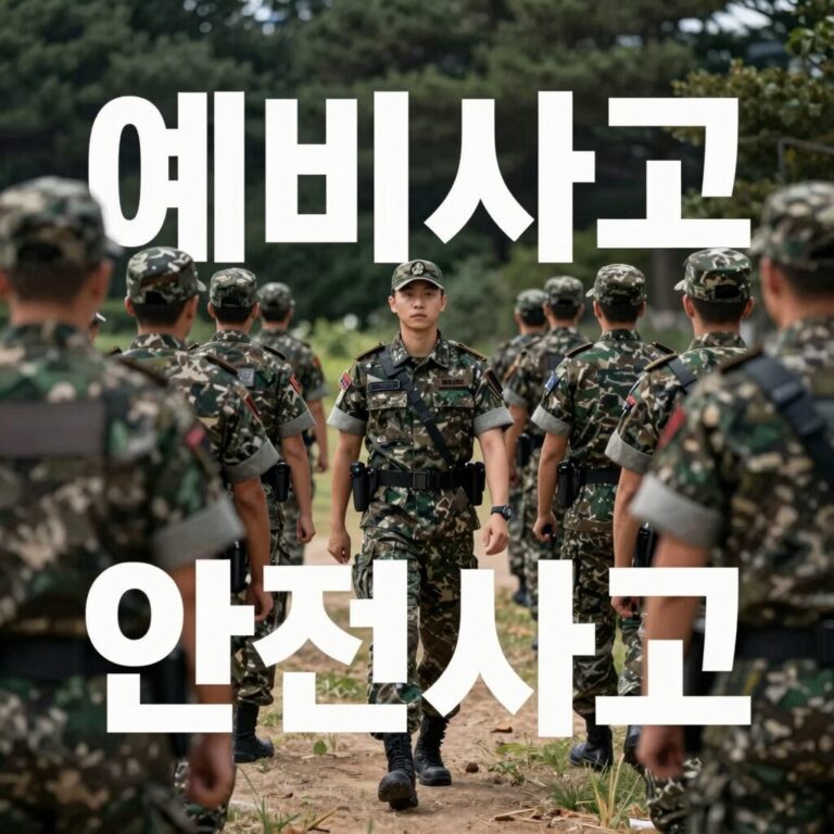 예비군 훈련 중 안전사고 예방 포스터