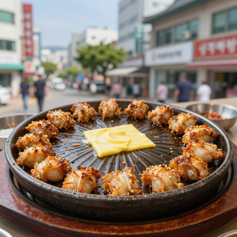 휴게소 알감자 버터구이 완성 접시