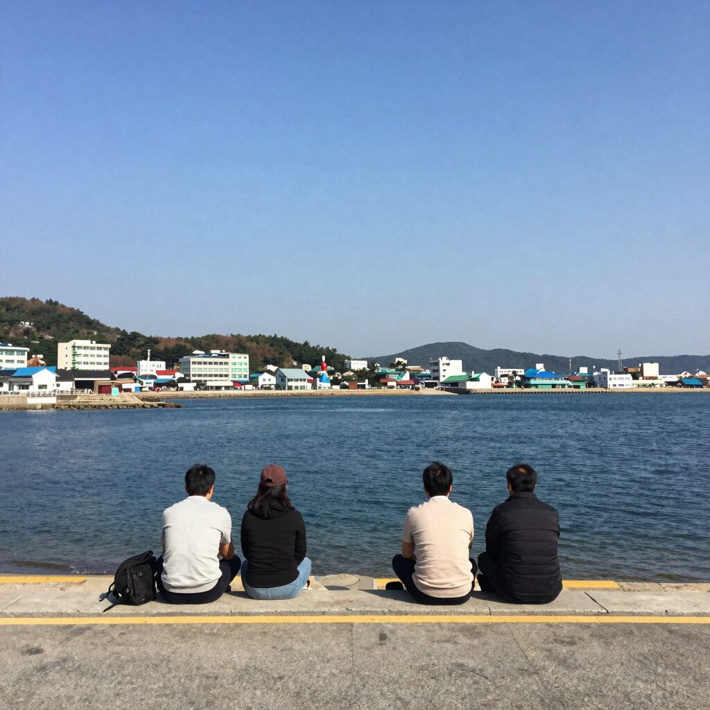 삼척 장호항 인드라망 펜션에서 바라본 항구 전경