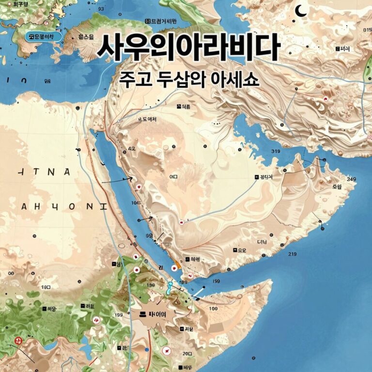 사우디아라비아 지도 주요 도시와 지역 표시