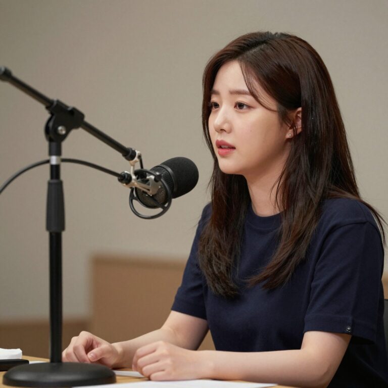 성시경이 스튜디오에서 마이크 앞에 앉아 방청객에게 노래를 부르는 모습, 고막남친 콘셉트를 보여주는 사진