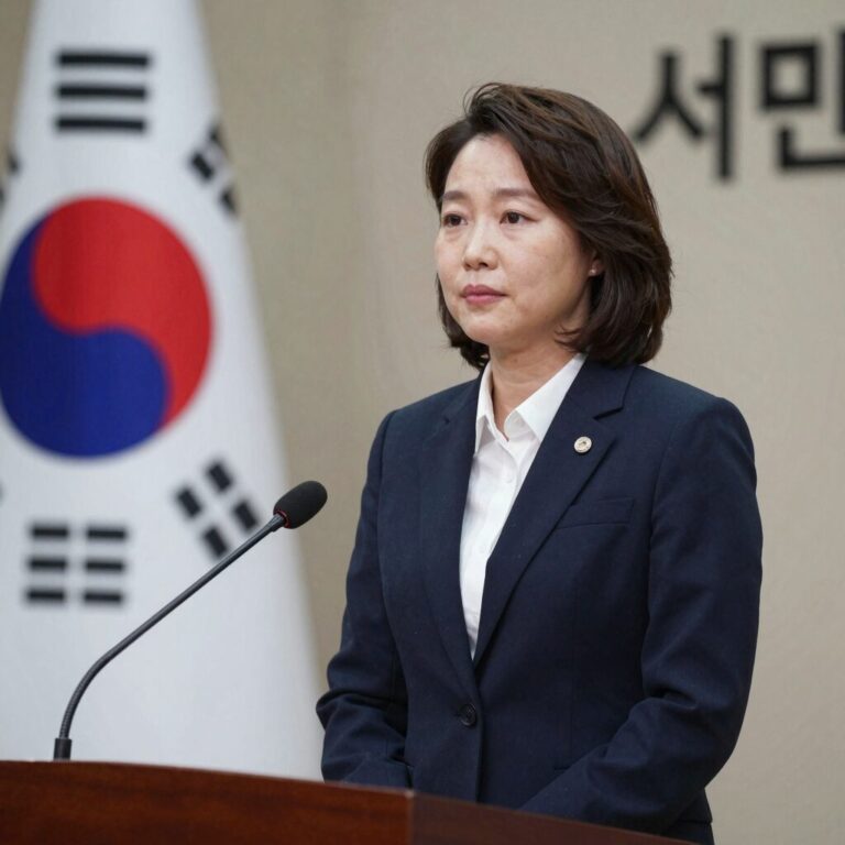 서울시 이민경 대변인이 공식 성명을 발표하는 모습