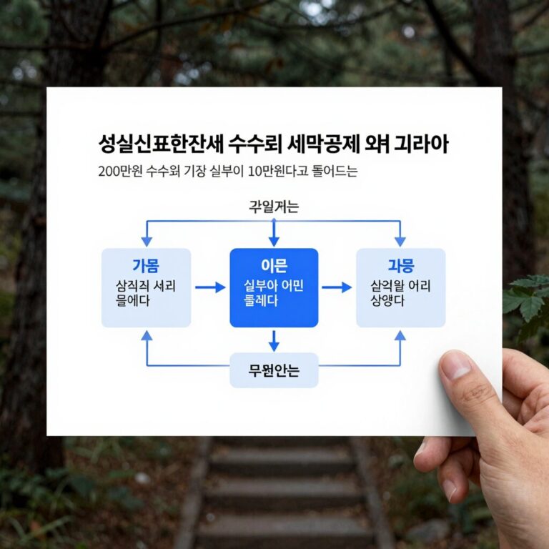 성실신고확인서 수수료 세액공제 효과 그래프. 200만원 수수료 기준 실부담이 10만원대로 줄어드는 과정을 시각화