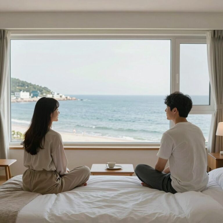 양양 솔게스트하우스 도미토리 오션뷰 침대