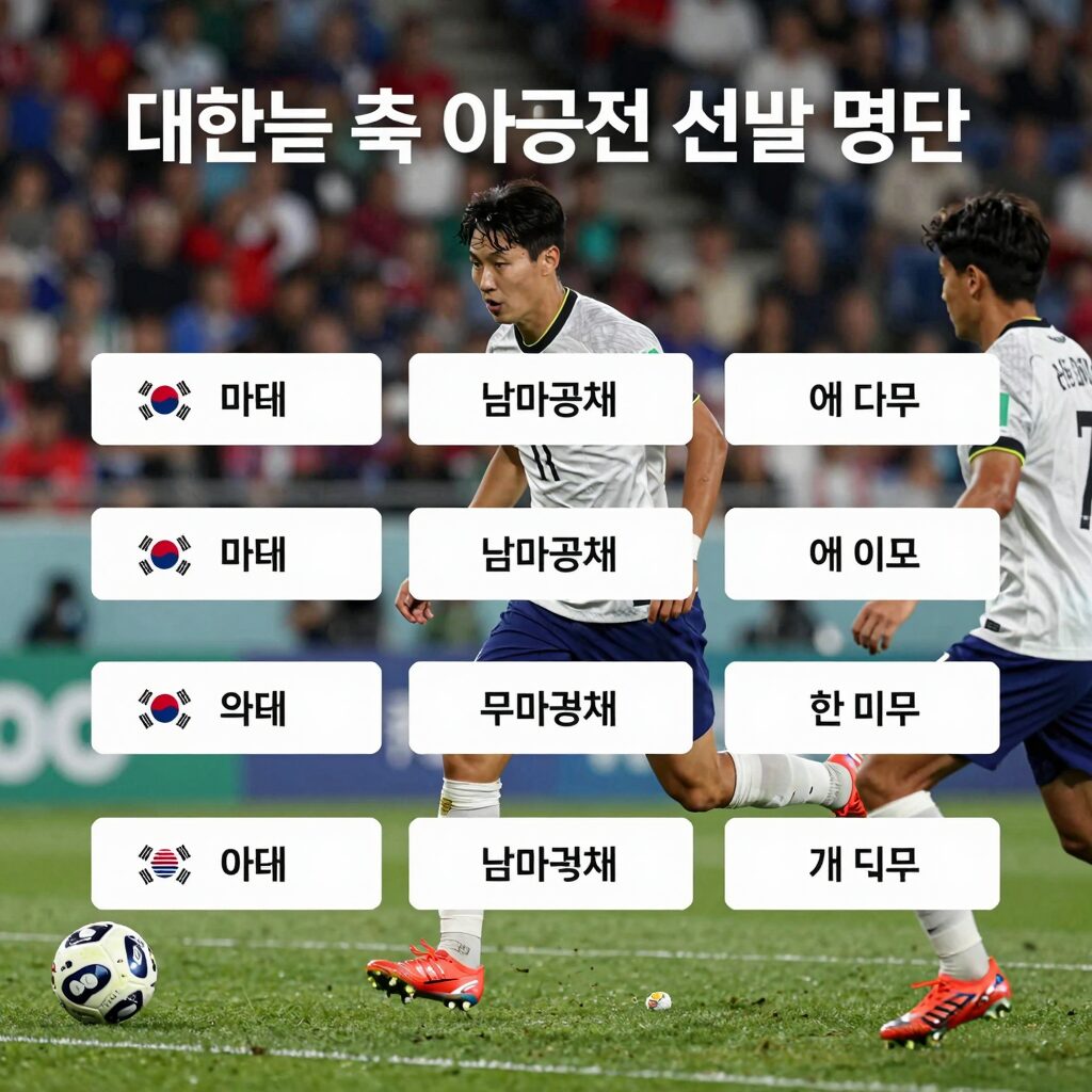 대한민국 축구 대표팀 남아공전 선발 명단 변화 예상