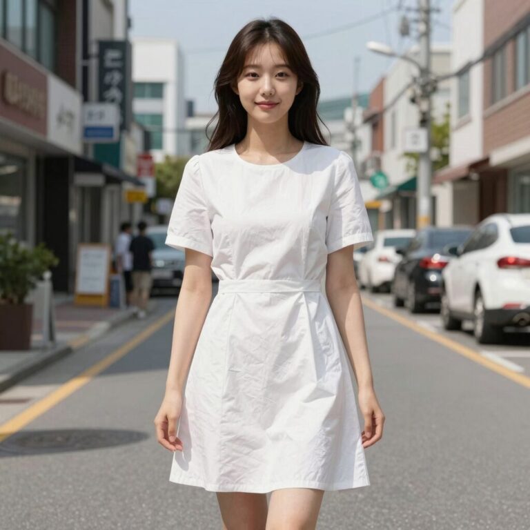 여름 스모크 밴딩 원피스 스타일링과 착용샷