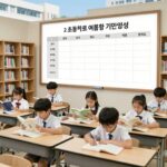 2026 초등학교 여름방학 기간과 준비 2026년 초등학교 여름방학 기간 일정표와 아이들이 도서관에서 책을 읽는 모습