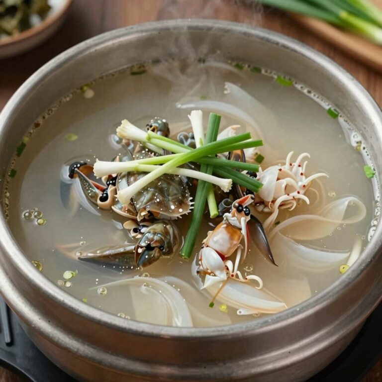 물총 조개와 쑥갓이 가득 담긴 칼국수 그릇 사진