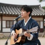 가수 윤성이 전주 한옥마을에서 촬영한 사진, 한국적 정서와 음악적 영감을 보여주는 배경