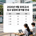 2026년 9월 모의고사 접수 일정과 준비물 안내 이미지
