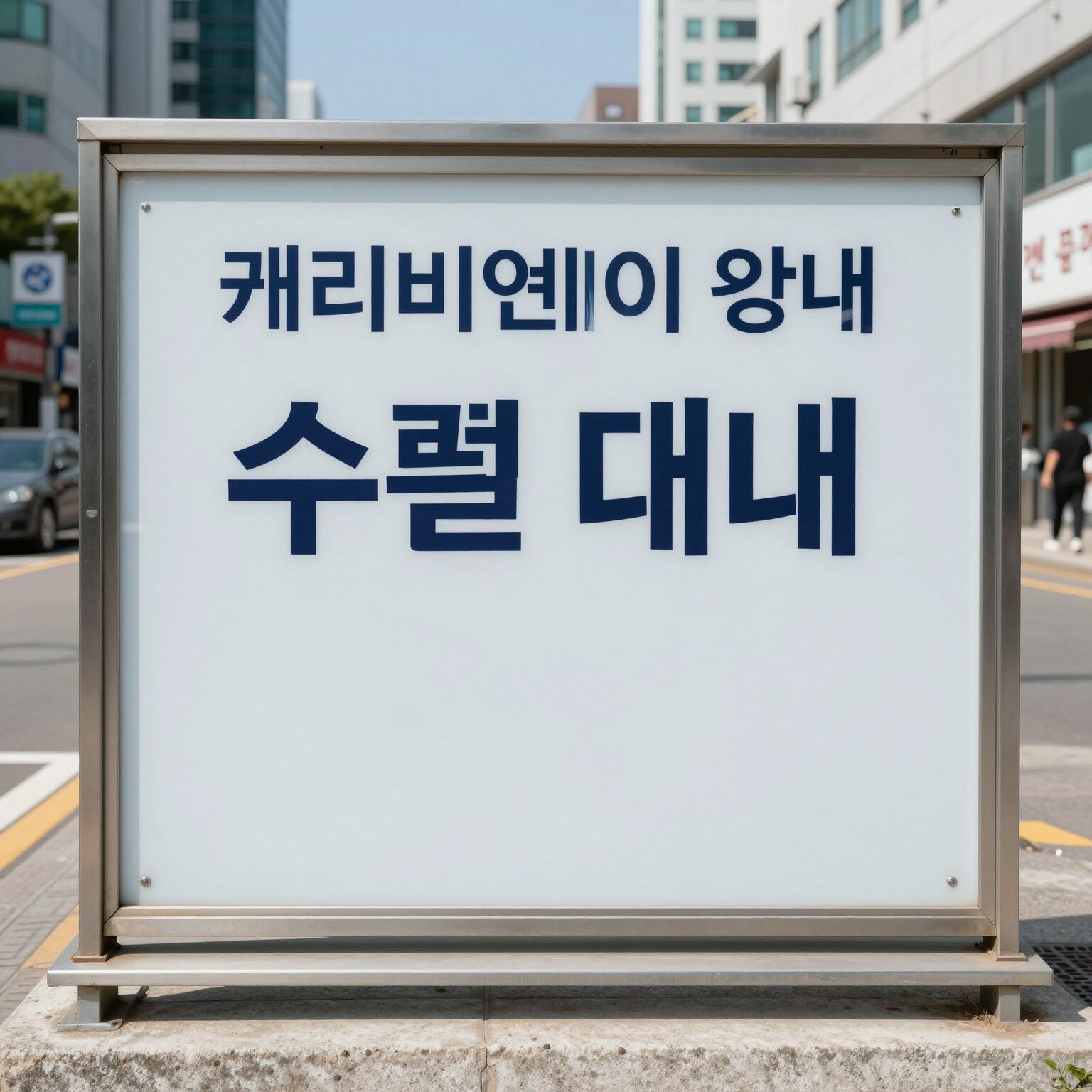 캐리비안베이 수건 대여 안내 표지판