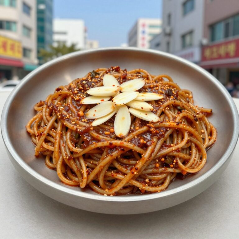 오크라볶음 완성 접시에 담긴 모습, 마늘과 간장 양념이 더해져 고소한 비주얼