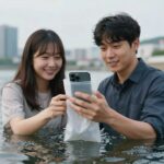 다이소 방수팩 실사용 후기와 활용 팁 다이소 방수팩에 스마트폰을 넣고 물속에서 사용하는 모습