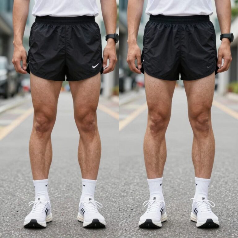 러닝 쇼츠 기장별 비교 사진