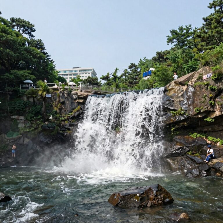 양산 무지개폭포 계곡 풍경