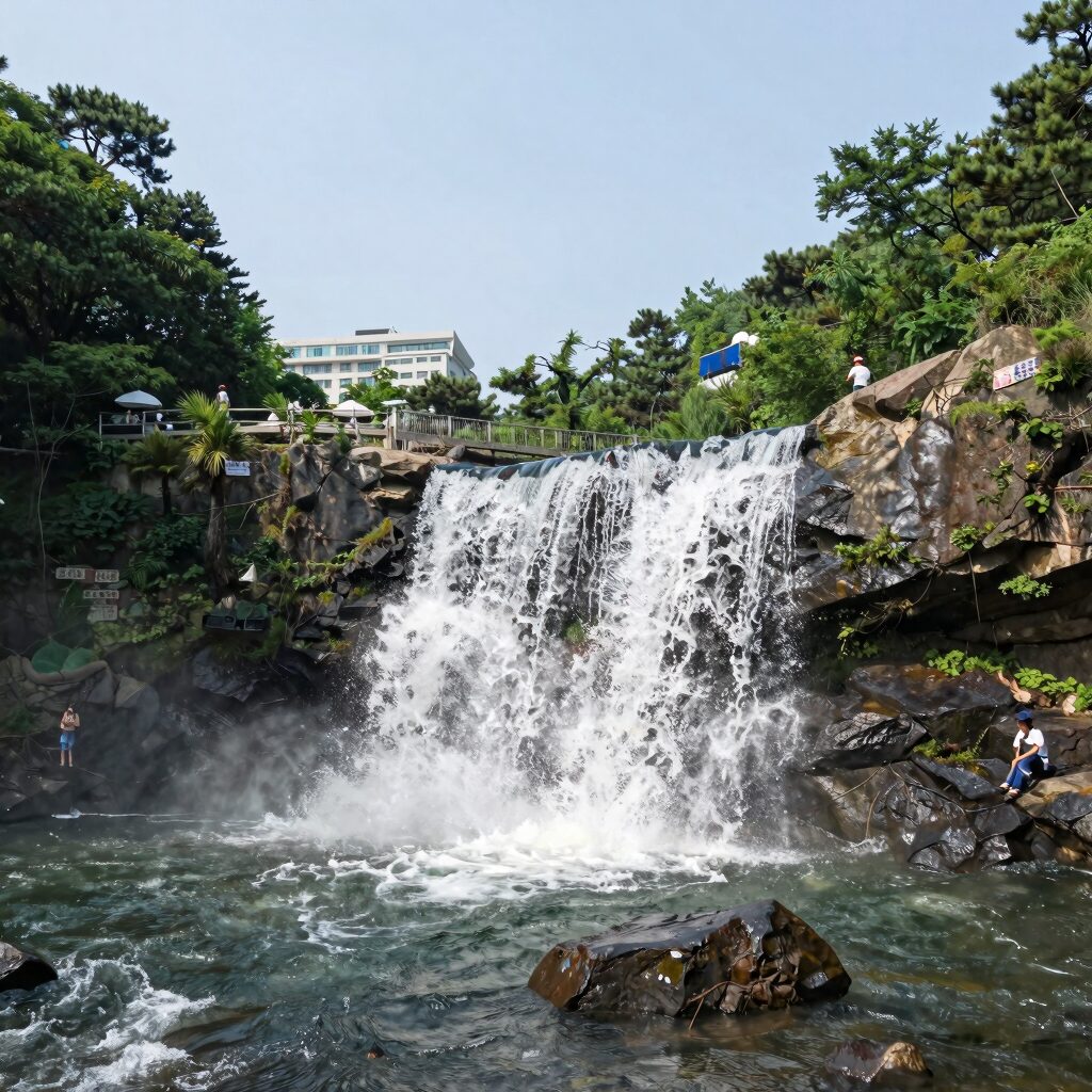 양산 무지개폭포 계곡 풍경