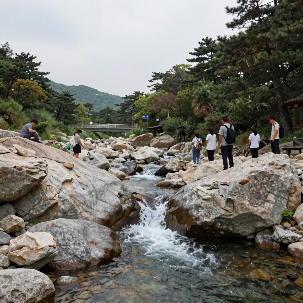 화악산 계곡 맑은 물과 바위들