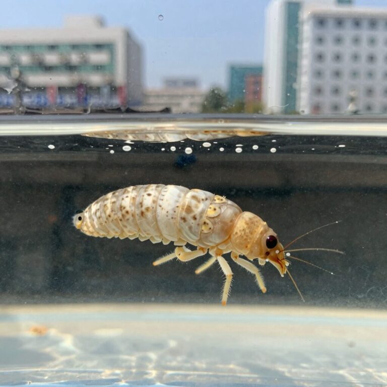 잠자리 유충 수채가 물속에서 먹이를 사냥하는 모습