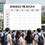 2026 7월 모의고사 시간표 총정리 2026년 고3 7월 모의고사 교시별 시간표