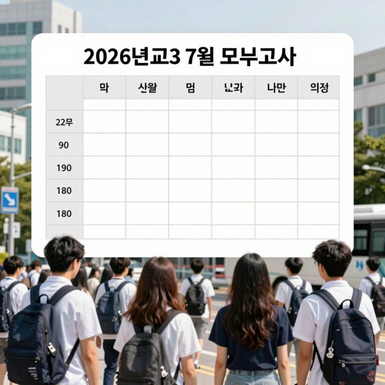 2026년 고3 7월 모의고사 교시별 시간표
