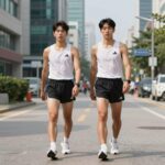 아디다스 여성 반바지 레깅스 실제 후기와 추천 아디다스 아디제로 러닝 쇼츠와 옵티메 레깅스를 함께 입은 모습