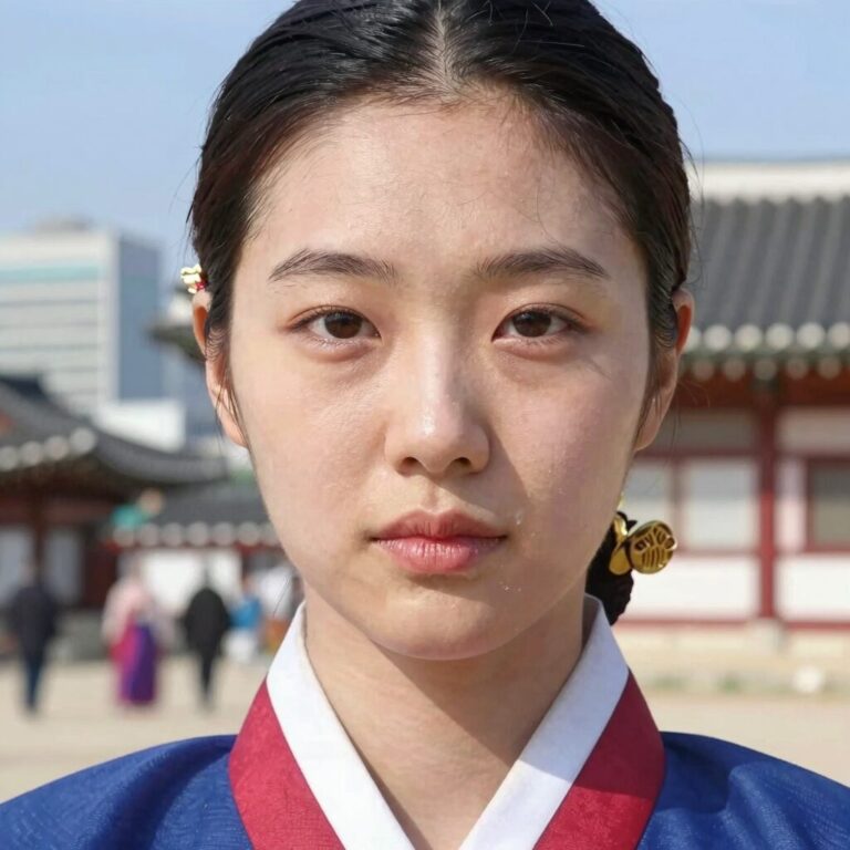 성조기 치마를 입은 여성의 얼굴이 공개된 모습