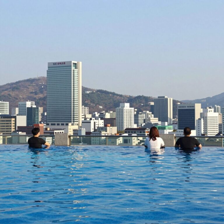 대구 수성 더 아르코 호텔 루프탑 인피니티 풀 전경