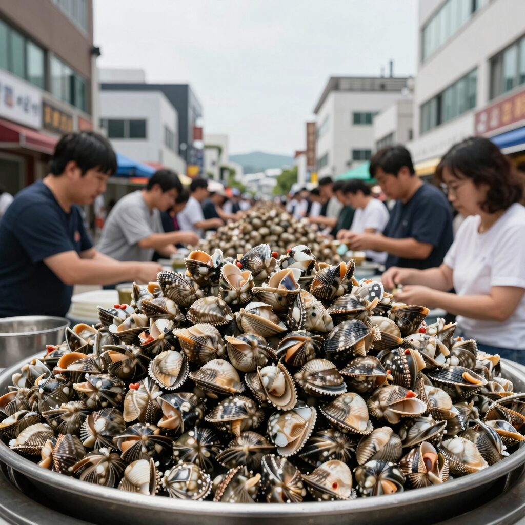 8월 제철 횟감 농어회와 전복회 접시