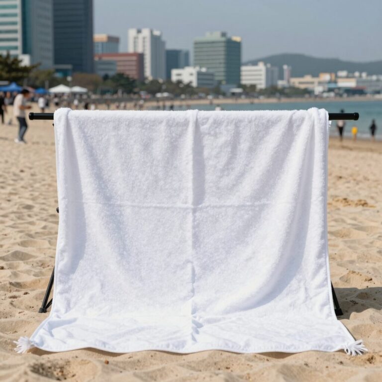 대형 비치타올을 접었을 때와 펼쳤을 때 크기 비교