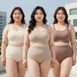 여성 빅사이즈 래쉬가드 세트 착용 모습