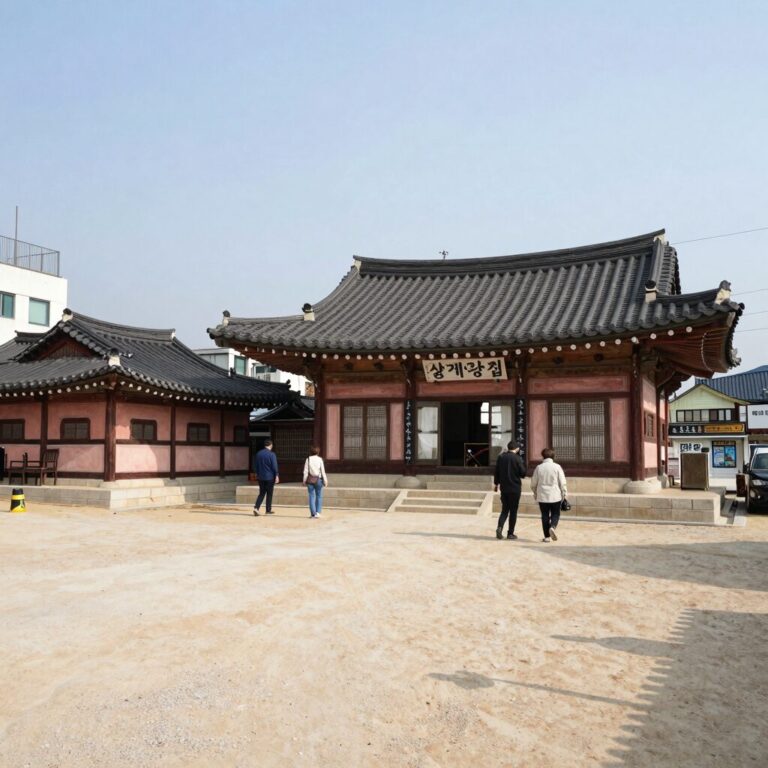 통도사 근처 삼계탕집 비봉 상황삼계탕 외관과 넓은 주차장 모습