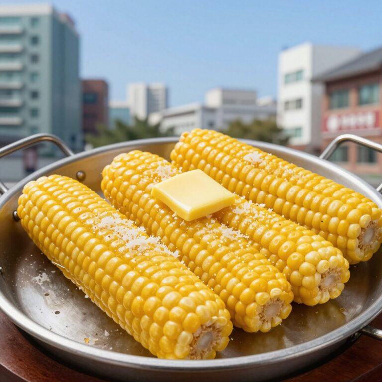 버터구이 옥수수 완성 사진 접시에 담긴 모습